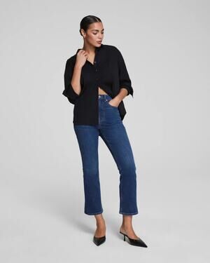 NWT SPANXsculpt ReDefine Flare Jeans Medium Indigo High Rise Shaping Denim - 18